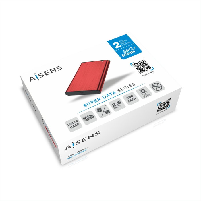 Aisens Caja Externa 2.5 Pulgadas ASE-2525RED Rojo
